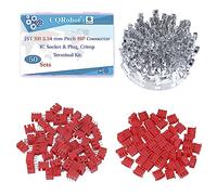 CQRobot JST Red XH 2.54 mm Pitch 3-Pin Electronic Computer Connector IC Male Plugs, Female Sockets Housing and T-Shaped Crimp Terminal Kit. 50 Sets/250 Pieces Wire-to-Board Adapter Cable Assembly.