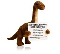 CQSVUJ Emotional Support Crochet T. Rex Dolls, Handmade Emotional Encouragement Dinosaur Knitted Toy, 3 Pieces of Positive Energy Ancient Overlord, Best Friends for Office Decor (#B)