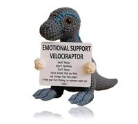 CQSVUJ Emotional Support Crochet T. Rex Dolls, Handmade Emotional Encouragement Dinosaur Knitted Toy, 3 Pieces of Positive Energy Ancient Overlord, Best Friends for Office Decor (#C)