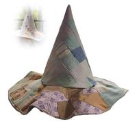 CQSVUJ Handmade Patchwork Witch Hat, Bohemian Vintage Floral Witch Hat For Parties And Daily Wear (Earthy Patchwork)