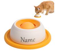 CQSXM Personalised Pet Lick Bowl, Personalized Name or Nickname Lick Ball for Dogs and Cat, Interactive Slow Feeder Lick Toy for Calming Healthy Anxieties Relief (Yellow)