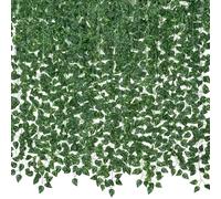 CQURE 20Pcs 140FT Fake Ivy Garland Artificial Vines for Room Decor,Artificial Ivy Greenery Garland UV Resistant Leaves Fake Plants Hanging Vine for Bedroom Aesthetic Wedding Garden Wall Decor