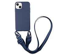 CQUUKOI for iPhone 11,Crossbody Phone Case with Lanyard Cute Soft Silicone Case with Adjustable Shoulder Strap Shockproof Protector for Women Girls Brick Blue