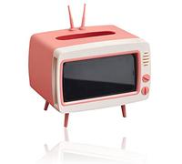 CQUUKOI Fun Cute TV Tissue Box Holder,Multi Functional Square Tissue Box Cell Phone Holder for All Smartphone Toilet Paper Napkin Box Desktop Decoration for Room Bathroom Kitchen Dining (Pink)