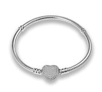 CQWVB Charm Bracelet for Pandora Charms 925 Sterling Silver Snake Chain Bracelet with 5A Cubic Zirconia Bracelet Fit Any Charm Gift for Women
