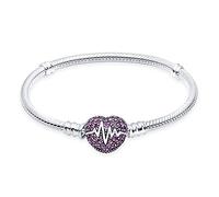 CQWVB Charm Bracelet for Pandora Charms 925 Sterling Silver Snake Chain Bracelet with 5A Cubic Zirconia Bracelet Fit Any Charm Gift for Women