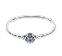 CQWVB Charm Bracelet for Pandora Charms 925 Sterling Silver Snake Chain Bracelet with 5A Cubic Zirconia Bracelet Fit Any Charm Gift for Women