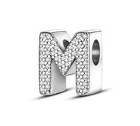 CQWVB Charms Beads Letter 925 Sterling Silver for Pandora Bracelet, Alphabet Dangle Pendant Charms for Necklace and Bracelet Jewelry Gifts for Women