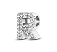 CQWVB Charms Beads Letter 925 Sterling Silver for Pandora Bracelet, Alphabet Dangle Pendant Charms for Necklace and Bracelet Jewelry Gifts for Women