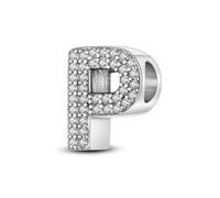 CQWVB Charms Beads Letter 925 Sterling Silver for Pandora Bracelet, Alphabet Dangle Pendant Charms for Necklace and Bracelet Jewelry Gifts for Women