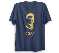CR#7 T Shirt Ronaldo Face Shirt Legend Kids Ronaldo Boys Tshirt Birthday Top (UK, Age, 12 Years, 13 Years, Regular, Navy)