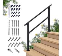 CR Fence & Rail Hand Rails for Outdoor Steps, 4 Step Handrail & Indoor Stair Railing Kit, Railings for Outdoor Steps and Hand Rails for Seniors for Porch Railing & Deck Hand Rail, 3-4 Step Railing