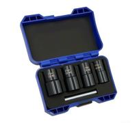 CR-MO Nut Extractor Set 4pc 17-22mm Rusted Bolt | CR-MO steel construction, reverse spiral teeth, removes rusted fasteners, 17-22mm range, for impact ready