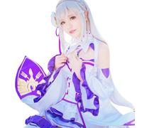 CR ROLECOS Anime Emilia Cosplay Costume Outfit Re Life In A Different World From Zero Maid Dress Uniform Halloween Party Dress Up L