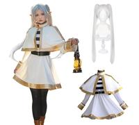 CR ROLECOS Anime Set Freezing at the Funeral Cosplay Costume Outfit Freezing Cosplay Uniform Coat Full Set Halloween Party Carnival Dress Up Suit with Wig XS