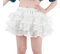 CR ROLECOS Bloomers for Women White Ruffle Bloomers Shorts Pumpkin Pants Victorian Bloomers L/XL