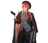 CR ROLECOS Bungo Stray Dogs Cosplay Chuya Nakahara Cosplay Costume Carnival Uniforms Hat Accessories Halloween Outfits Full Set 3XL