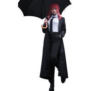 CR ROLECOS Chainsaw Man Cosplay Denji Makima Cosplay Outfit Costume Power Uniform Men Black Jacket Suit Set Halloween M