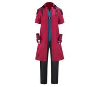 CR ROLECOS Dante Cosplay Costume, Devil Red Coat, Trench Coat, Long Jacket, Anime Cosplay, Complete Set, Halloween, Carnival, M