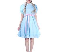CR ROLECOS Grady Twins Costume Women Creepy Grady Twins Dress Twins Halloween Costume Blue Sister Dress XL