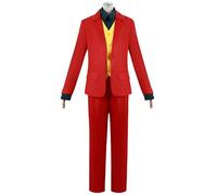 CR ROLECOS Joker Costume Clown Cosplay Red Suit The Joker Jacket Uniform Carnival Adult Halloween Fancy Dress Costume XL