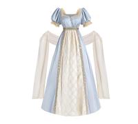 CR ROLECOS Regency Dresses for Women Tea Party Dress Empire Waist Victorian Gown with Shawl L