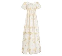 CR ROLECOS Regency Dresses for Women Victorian Dresses Long Dress Tea Party Gown 3XL Yellow