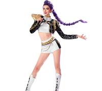 CR ROLECOS Rumi Cosplay Demon Hunters Cosplay Rumi Costume Outfit Stage Costumes Game Character Rumi Uniform Complete Set Dress Up Suit Halloween Party Carnival XXL