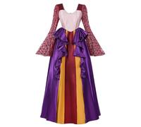 CR ROLECOS Sarah Sanderson Cosplay Costume Women's Crazy Witch Sarah Sanderson Uniform Dress Halloween Witch Cosplay Outfit Dress Pink S