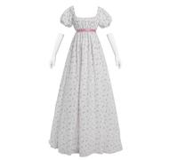 CR ROLECOS Women Victorian Dress Regency Dress for women Jane Austen Dresses Tea Party Ball Gowns with Gloves XL