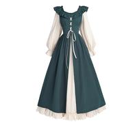 CR ROLECOS Women's Medieval Dress Renaissance Dress Women's Retro Party Dress Victorian Costume Women for Halloween Carnival Costume, Green, M