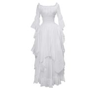 CR Rolecoss Victorian Renaissance Gothic Witch Dress - White, L/XL