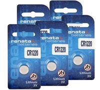 CR1220 Lithium Coin Cells - Strip of 5 Batteries