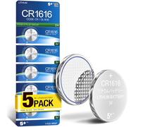 CR1616 DL1616 ECR1616 BR1616 KCR1616 3V Lithium Coin Cell Batteries (5 Pack) - Long Lasting Button Battery for Car Key Fobs, Watches & Small Electronics