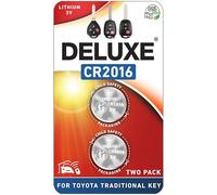 CR2016 Replacement Batteries for Toyota Key Heads (Camry, Corolla, RAV4, Tacoma, 4Runner, Highlander, Tundra, Yaris, Venza, Prius c, Avalon) (Pack of 2) (check installation instructions)