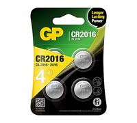 CR2016 - Set of 4 Batteries | GP Lithium | CR 2016 Lithium Button Cell Batteries 3 V - Long Life
