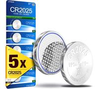 CR2025 DL2025 3V Lithium Coin Cell Batteries (5 Pack) - Long Lasting Button Battery for Car Key Fobs, Scales, Toys, LED Lights & Medical Devices