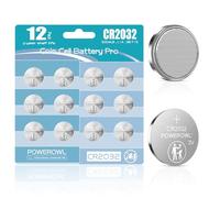 CR2032 Batteries - Pack of 12, Baby Secure Packaging, POWEROWL High Capacity CR 2032 3v Lithium Battery Coin Cell Button