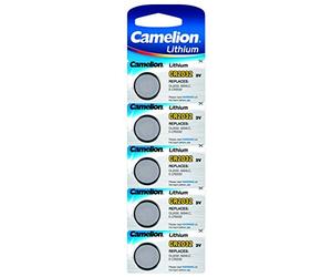 Cr2032 Button Cell Batteries, Cr2032 Coin Cell Battery, Lithium Button Battery, Dl2032, 5004lc & E-cr2032. 3v 5pcs Per Pack (Cr2032-bp5) by Camelion