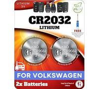 CR2032 Key Battery (2 Pack) for Volkswagen - Compatible with Atlas, Jetta, Tiguan, Passat, Arteon, Golf and More | Replacement Remote Key Battery for VW with Installation Tool and