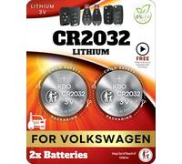 CR2032 Key Battery (2 Pack) for Volkswagen - Compatible with Atlas, Jetta, Tiguan, Passat, Arteon, Golf and More | Replacement Remote Key Battery for VW with Installation Tool and