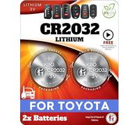 CR2032 OEM Remote Key Fob Battery 2-Pack for Toyota Camry, Corolla, Highlander, 4Runner, Avalon, Prius C, Sequoia, Tacoma, Tundra Smart Keys - Easy DIY Replacement - Long-Lasting Performance