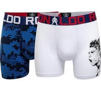 CR7 2-Pack Boy's Cotton Trunk, Navy Multi/White, 13/15y