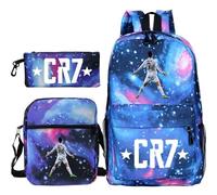 CR7 Backpacks 3PCS Simple Style Lightweight School Backpacks for Boys Girls Laptop Backpack Teenager Travel Backpacks for Men Women, 2, M