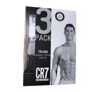 CR7 Men's 3-Pack Cotton Trunk, Dark Blue, Navy, Light Blue, 2XL