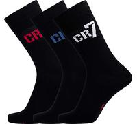 CR7 Boy's 3-Pack Fashion Socks, Black, 30-34 (Pack of 3)