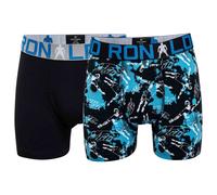 Cr7 Boys Boxer Shorts, 2 Pack - Trunks, Cotton Stretch, Logo Waistband