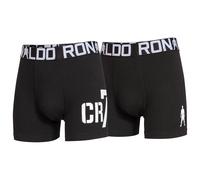 Cr7 Boys Boxer Shorts, 2 Pack - Trunks, Cotton Stretch, Logo Waistband