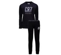CR7 Boy's Long Sleeve Pyjama Set Pajama, Black, 12