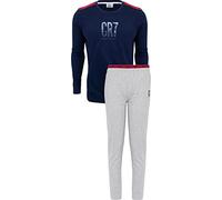 CR7 Boys Long Sleeve Pyjama Set Pajama, Navy, 12-13Yrs